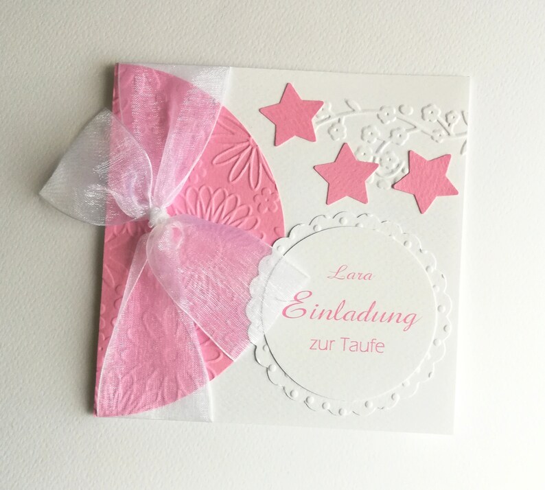 PERSONALIZED invitation stars for baptism, birth, communion, confirmation in many colors image 1