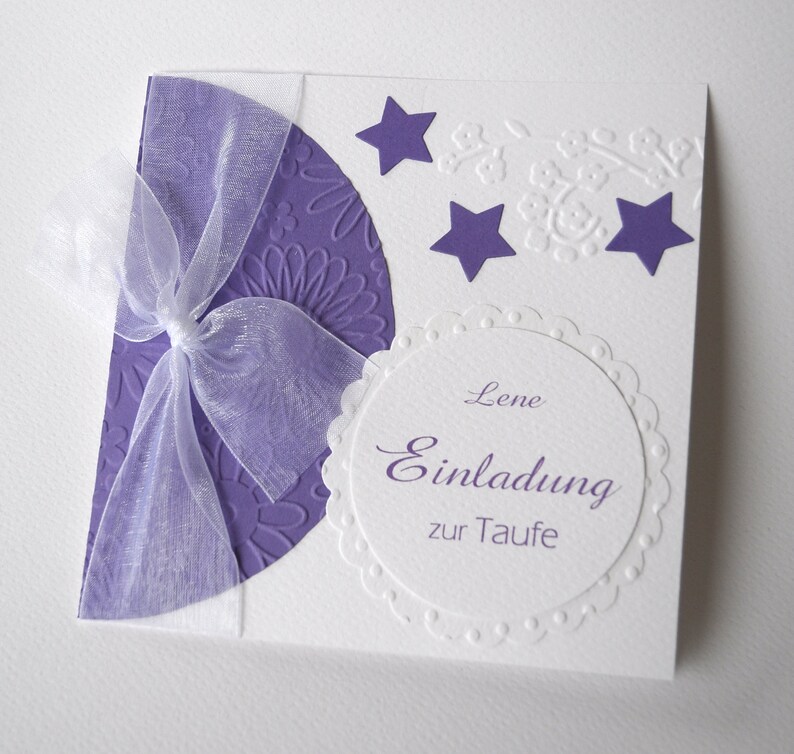 PERSONALIZED invitation stars for baptism, birth, communion, confirmation in many colors image 6