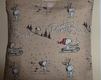 Cherry Stone Pillow Snoopy Peanuts Snow Kids Adults Cold Hot Pad Snow Sleigh Ride Snow Dashing Winter Forest