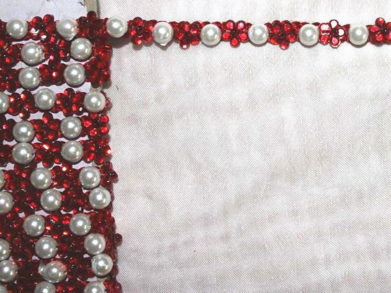 Borte rhinestone 8 mm 1 m red white pearl and rhinestone variety