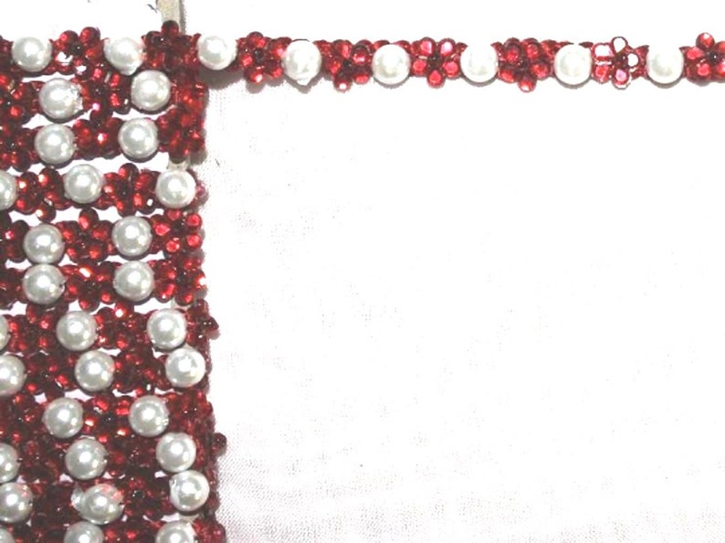 Borte rhinestone 8 mm 1 m red white pearl and rhinestone variety