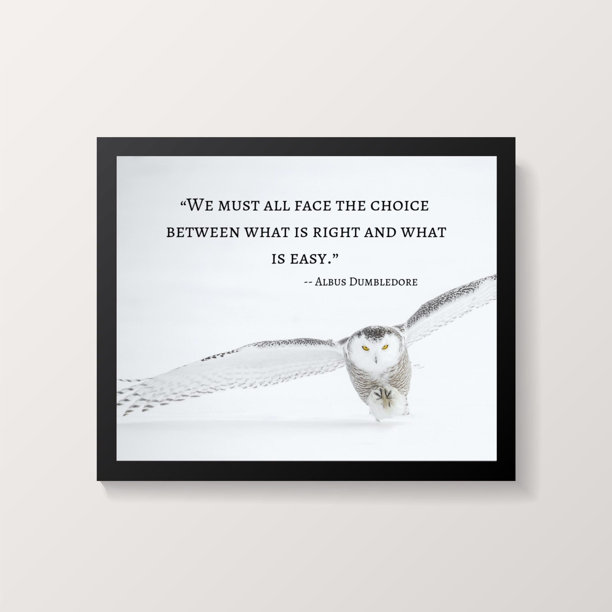 Hedwig Owl Harry Potter Quotes Wall Art in 5 Sizes Harry Etsy
