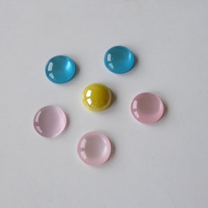 Konvolut Cabochon 12 mm Glas Cateye  rund, Farbmix, für DIY Schmuckkreationen zum Einkleben in Cabochon Fassungen für DIY Schmuck