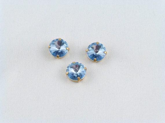 Rivoli Glas Schmucksteine Sapphire Kristall 14mm 2 Stück zum Schmuck Basteln