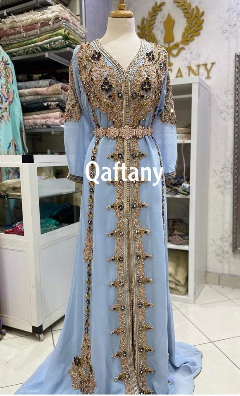 Vestido Kaftan, vestido marroquí nuevo Caftan para mujer, vestido de novia,  abbayas, maxi vestido kaftan, cumpleaños, regalo de aniversario