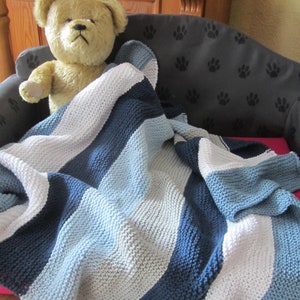 hand knitted baby blanket cart blanket wool blanket baby baby shower birth christening soft cuddly bed 100% cotton ..... image 1