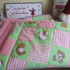 BABYDECKE Kinderdecke Krabbeldecke Kinderdecke Wagendecke Kuscheldecke Taufe Geburt Babyparty genäht Mitbringsel Bild 4