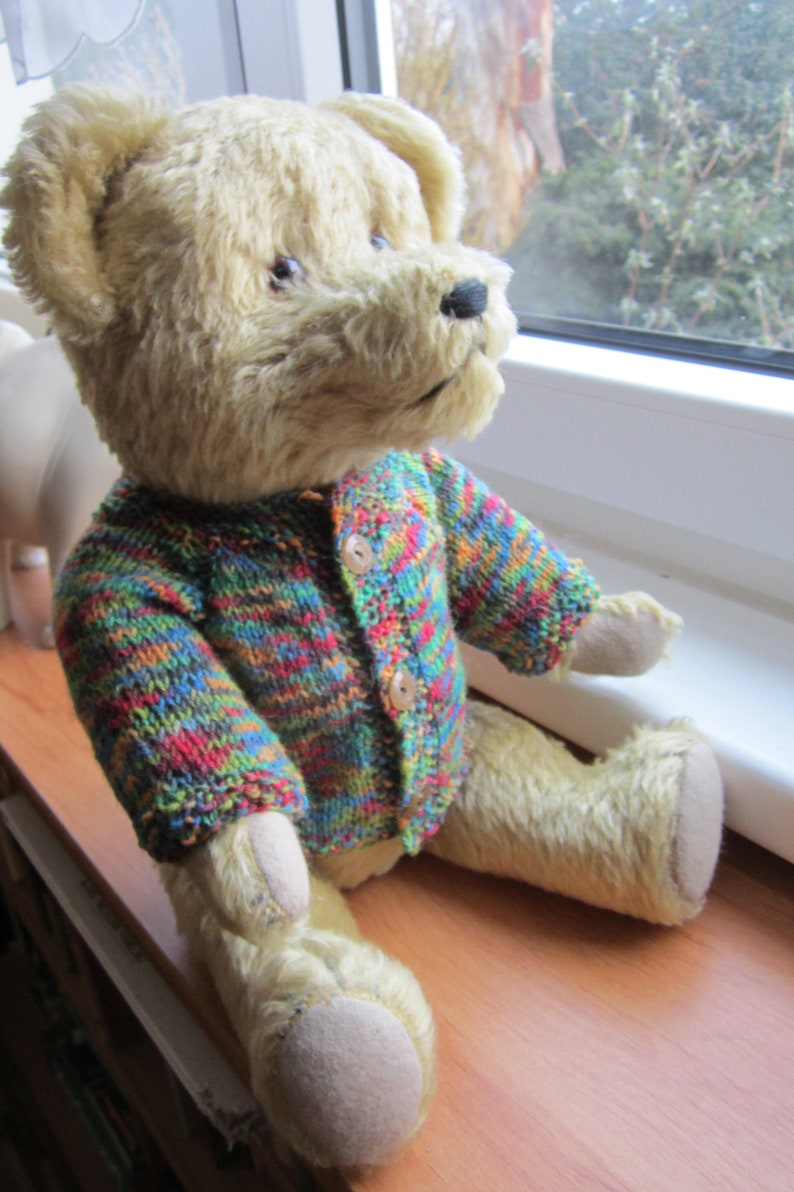 Teddy Puppen Spielzeug Bären Plüschtiere Kinder Teddykleidung Strickjacke handgestrickt Bild 2