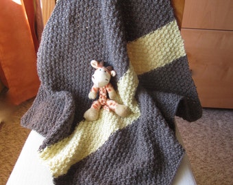 BABY BLANKET hand-knitted pram blanket / cuddly blanket "organic new wool" baptism birth birthday present baby party