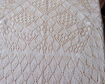 DDR Vintage 80er - Filetdecke / Tischdecke handgestrickt