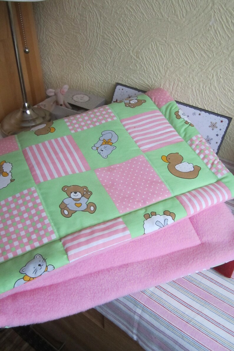 BABYDECKE Kinderdecke Krabbeldecke Kinderdecke Wagendecke Kuscheldecke Taufe Geburt Babyparty genäht Mitbringsel Bild 7