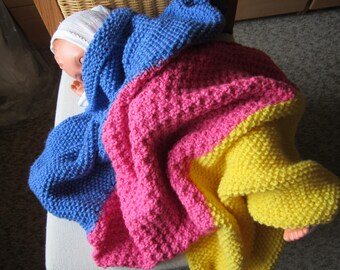 BABY BLANKET / wool blanket / cuddly blanket stroller blanket birth baptism gift baby shower birthday handmade ** hand knitted**