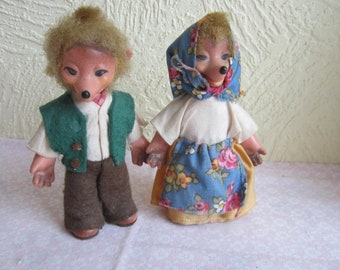 DDR Vintage Mecki Igel Puppen Mann&Frau Spielzeug Kinder Nostalgie 70er Jahre