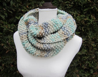 Loop scarf cloth tube scarf stole autumn winter women's knitted handmade unique