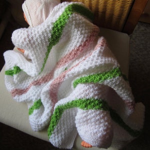 BABYDECKE Kuscheldecke Wolldecke Kinderwagendecke Taufe Geburt handgestrickt Bild 2