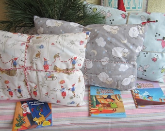 Kinderkissen Kuschelkissen Schmusekissen  BabyGeschenk GeburtTaufe Kinderparty Babyparty romantisch Geburtstag  Advent Nikolaus Elfen genäht