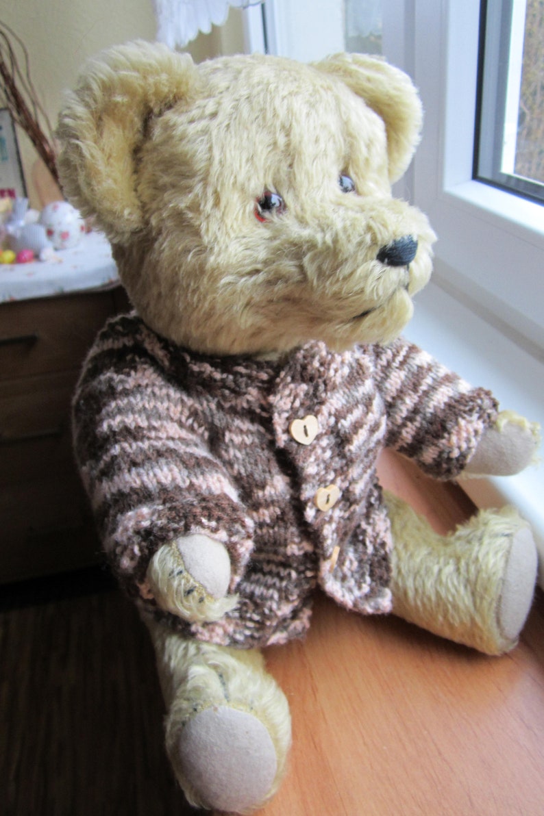 Teddy Puppen Spielzeug Bären Plüschtiere Kinder Teddykleidung Strickjacke handgestrickt Bild 4