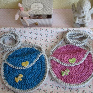 gehäkelte Kinder Tasche Umhängetasche Kita Geburtstag kleines Täschchen  Mädchen nachhaltig Baumwolle handmade Mitbringsel  shappy chic