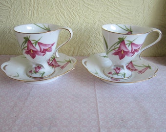 Vintage 2 cubiertos de café tazas de porcelana taza de recogida romántica