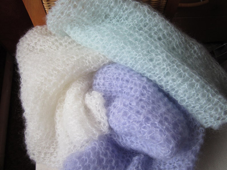 Lace Wrap Babydecke für Fotoshootings Babypartie Geburt Taufe Baby-Accessoires Wolle handmade gestrickt Bild 2