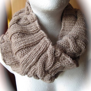 Loop knitted scarf tube scarf handknitted virgin wool handmade image 2