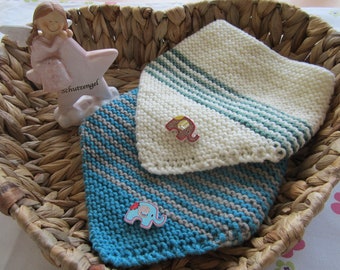 Baby scarves, triangular baby scarves, bibs, burp cloths, handmade scarves - hand-knitted