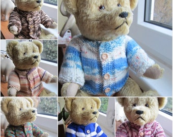 Teddy Puppen Spielzeug Bären Plüschtiere Kinder Teddykleidung Strickjacke handgestrickt