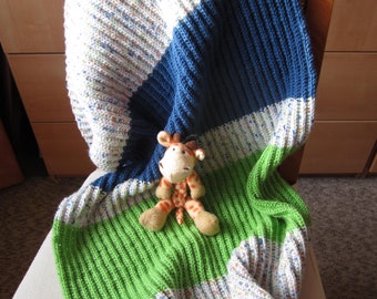 Babydecke Kuscheldecke Taufe Geburt Babyparty Geschenk **handgestrickt**