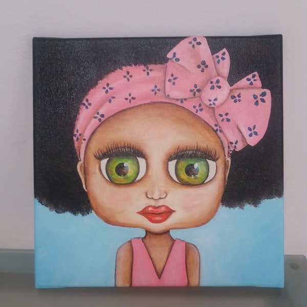 Original acrylic blythe big eyes paiting.