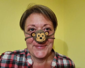 Monkey nose warmer, Animal nose warmer, Fun Christmas gift, Nose cover, Winter accessories, Nose scarf, Nose heater, Funny gift