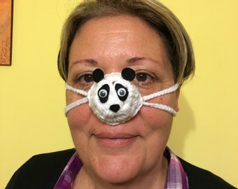 Panda nose warmer, Outdoor nose hat, Fun Christmas gift, Nose cover, Animal nose warmer, Nose scarf, Nose heater, Funny gift for girl