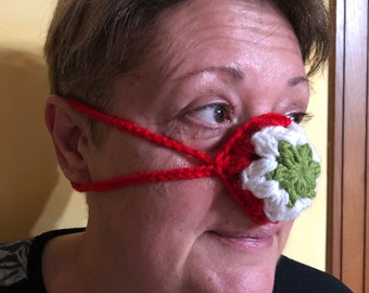 Colorful nose warmer, Knitted nose cover, Gift for italian parents, Crochet nose, Winter accessories, Italian nose warmer