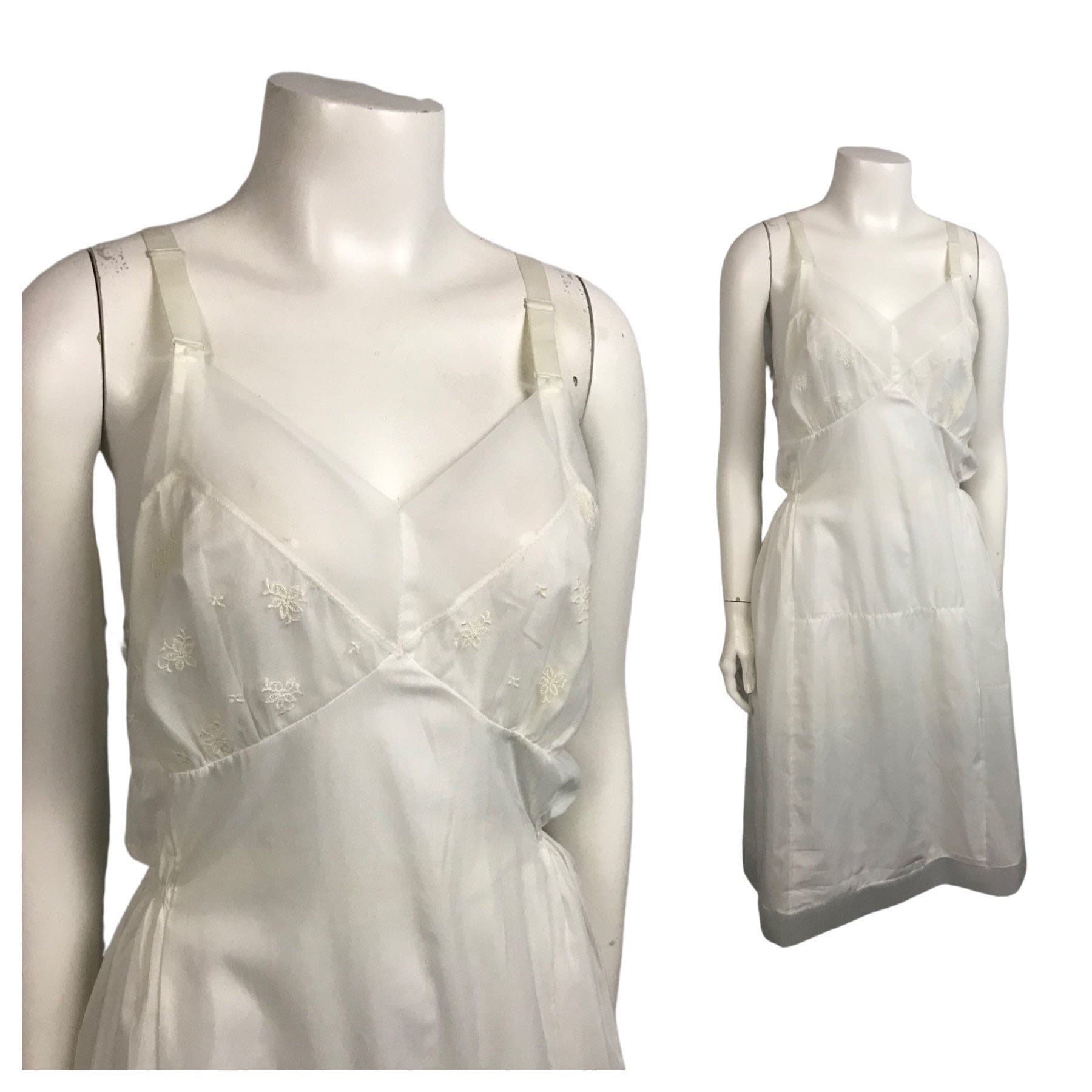 1950s Maternity Full Slip / NOS White Sleeveless Lingerie Slip Etsy