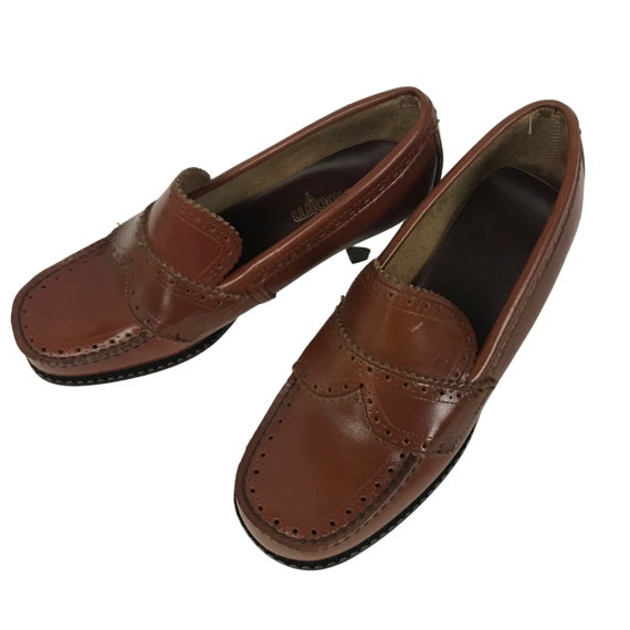 Keds Shoes Loafers Vintage 1980s Moccasins Brown Leatther Women/'s size 7 12