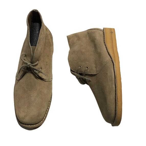 1960s Dessert Boots Shoes / 60s Mod NOS Beige Sued
