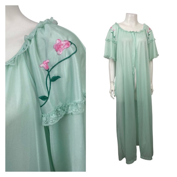 Medium/Groot Jaren 1960 Groene Bloemen Nachtjurk Kleding Dameskleding Pyjamas & Badjassen Nachthemden en tops 