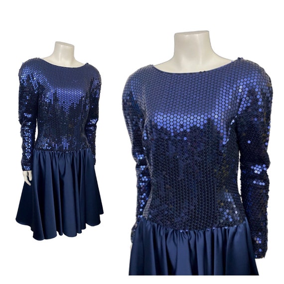 Vintage Blue Sequin Dress / Rimini Blue 