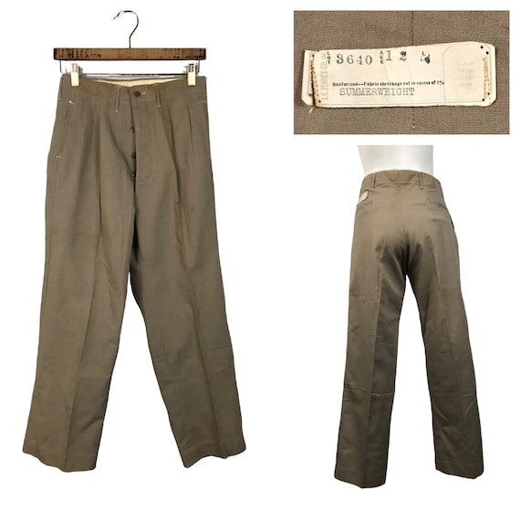 1940s Workwear Pants / 40s NOS Button Fly Summer W