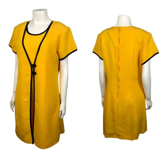 1990s Yellow Dress / Short Sleeve Short Dress Shor