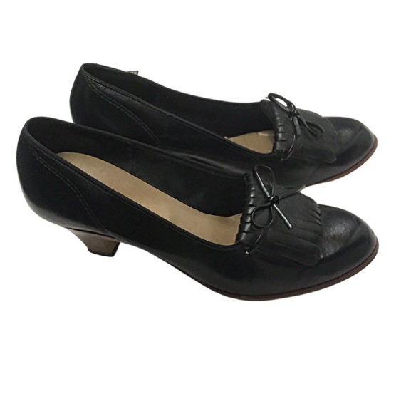 80s Faux Leather Slip on Tassel Loafers 