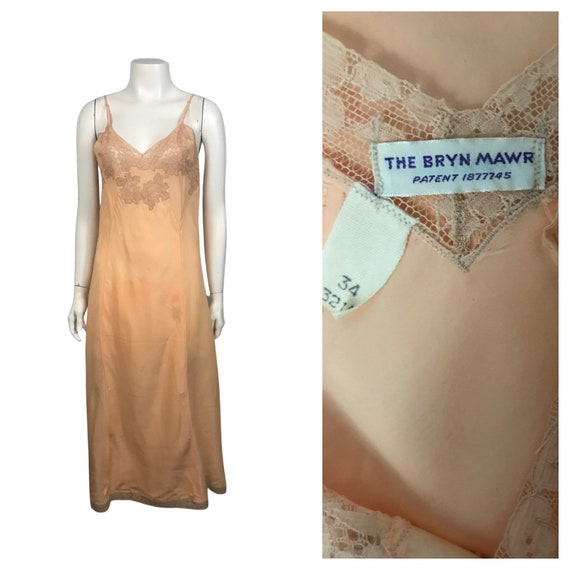 1930s Lingerie Slip / 30s NOS Pink Crepe Sleeveles