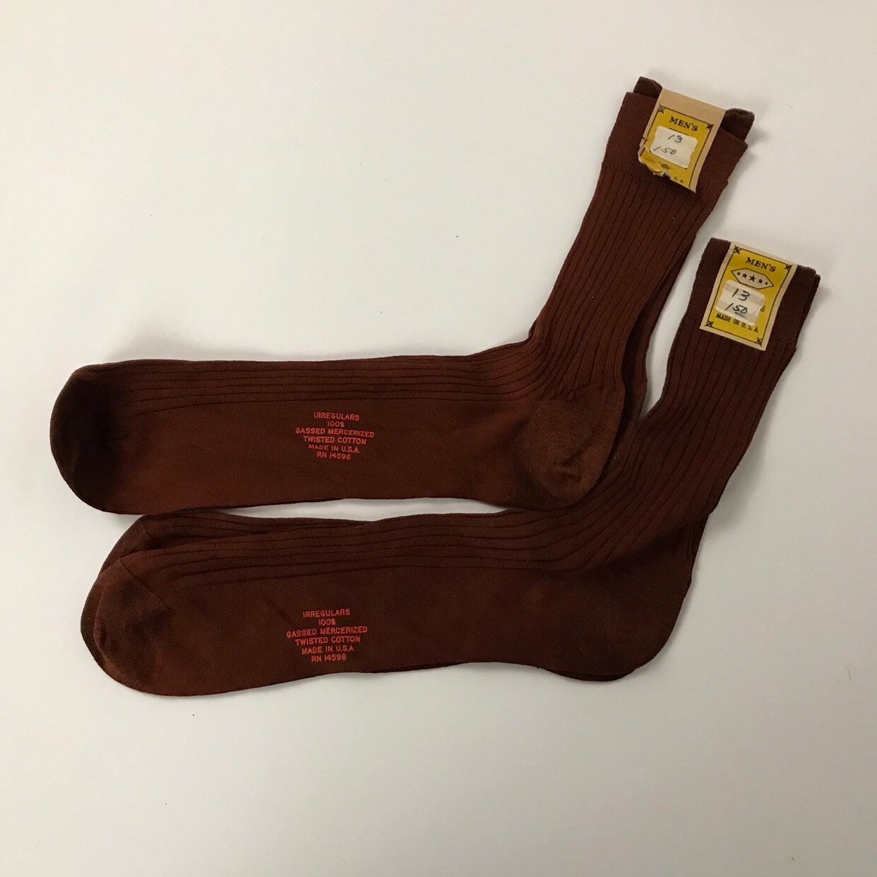 1960s 2 Pairs of Brown Socks / 60s NOS Ribbed Cotton Socks Set Etsy
