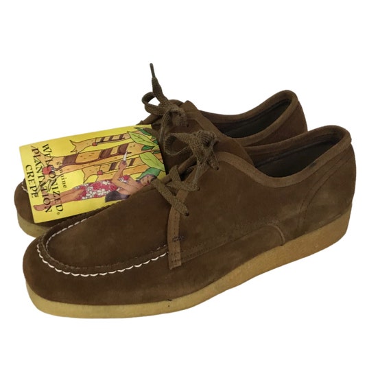 1960s Suede Shoes / 60s Mod NOS Brown Suede Lace U