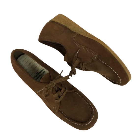 1960s Suede Shoes / 60s NOS Brown Lace Up Desert B
