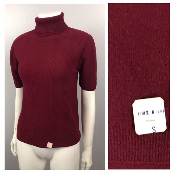 burgundy mock neck top