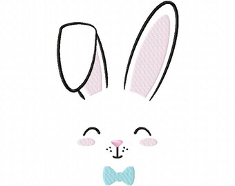 Bow tie bunny Machine Embroidery Digital Design