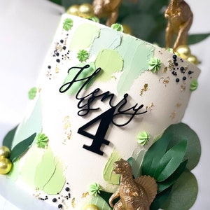 Custom Name and Age Cake Charm, Acrylic Cake Topper, Cake Decoration, Cake Topper Name, Mirror Acrylic, Party Decor, Birthday Cake Decor