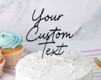 Custom Text Cake Topper or Charm - 3 Lines
