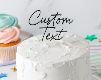 Custom Text Cake Topper or Charm - 2 Lines