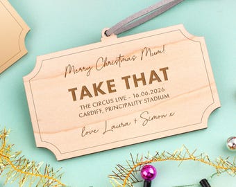 Personalised Show Keepsake Surprise Gift Voucher Christmas Tree Decoration